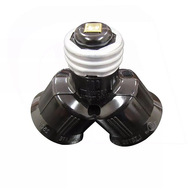 E26 to Double E26 Phenolic lamp holder sockets adapter manufacturer