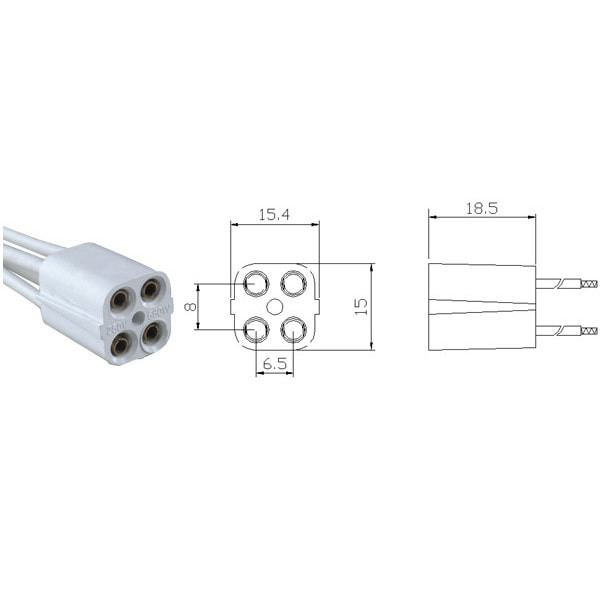 G10q 4 pin plastic lamp socket for single end 4 pin uv lights supplier