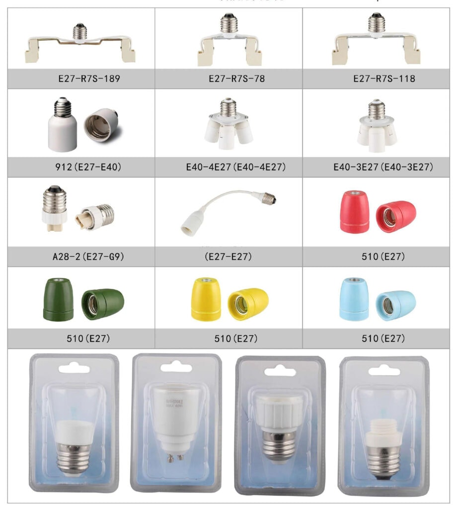 Lamp holder light bulb sockets adapter converters types